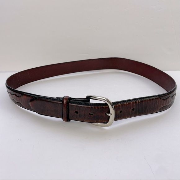Silver Creek Western Brown Leather Belt‎ - Picture 1 of 13